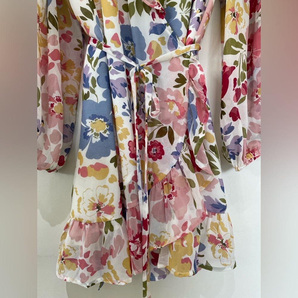 EN SAISON Floral Ruffle Wrap Dress Cottagecore Romantic S | Wedding Guest - Picture 5 of 11